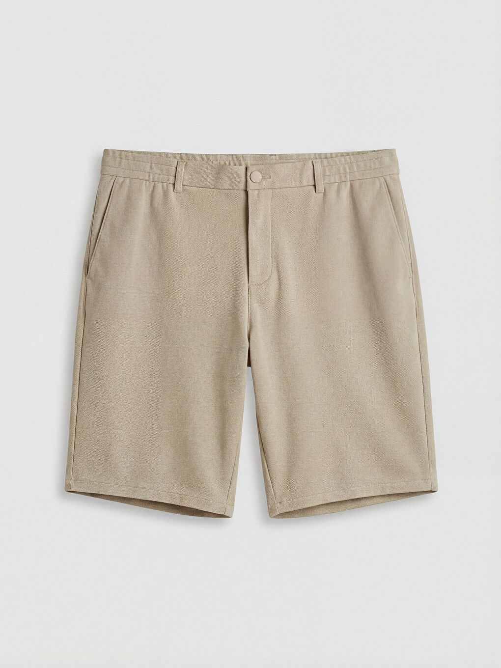 Bej Standart Kalıp Erkek Şort-4