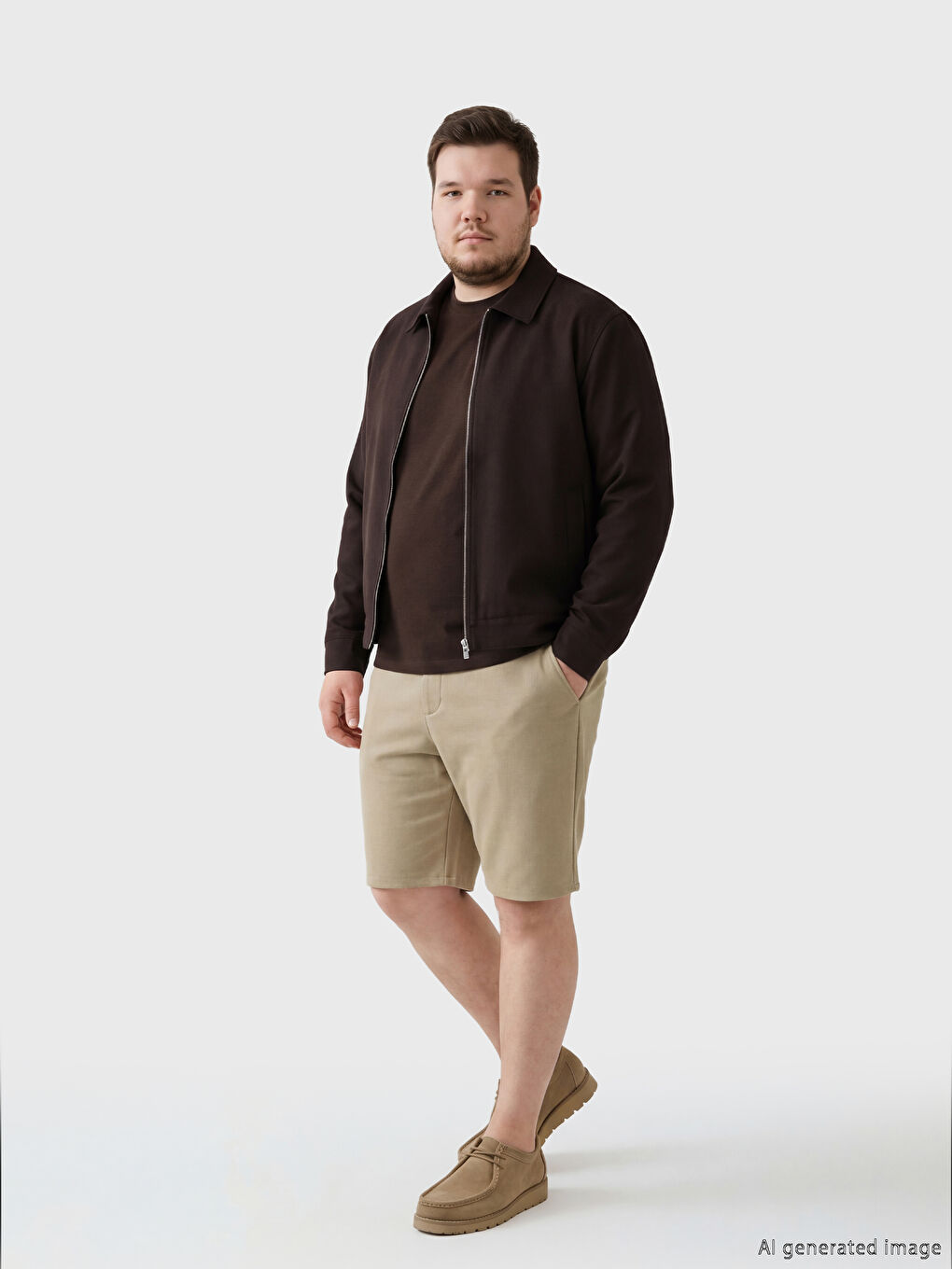 Bej Standart Kalıp Erkek Şort