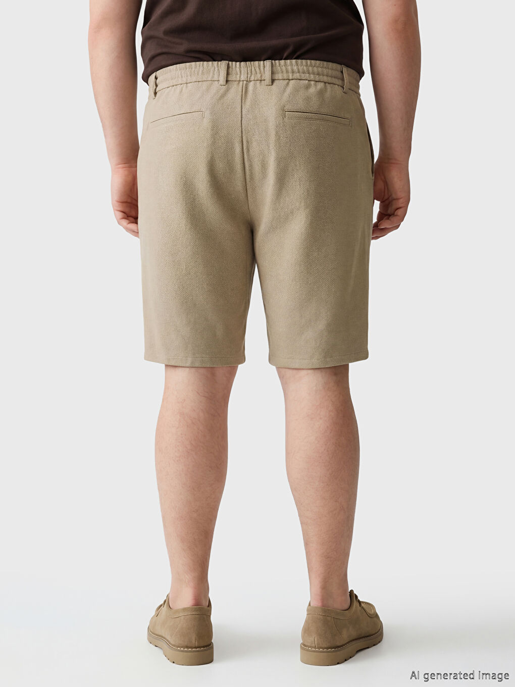 Bej Standart Kalıp Erkek Şort-3