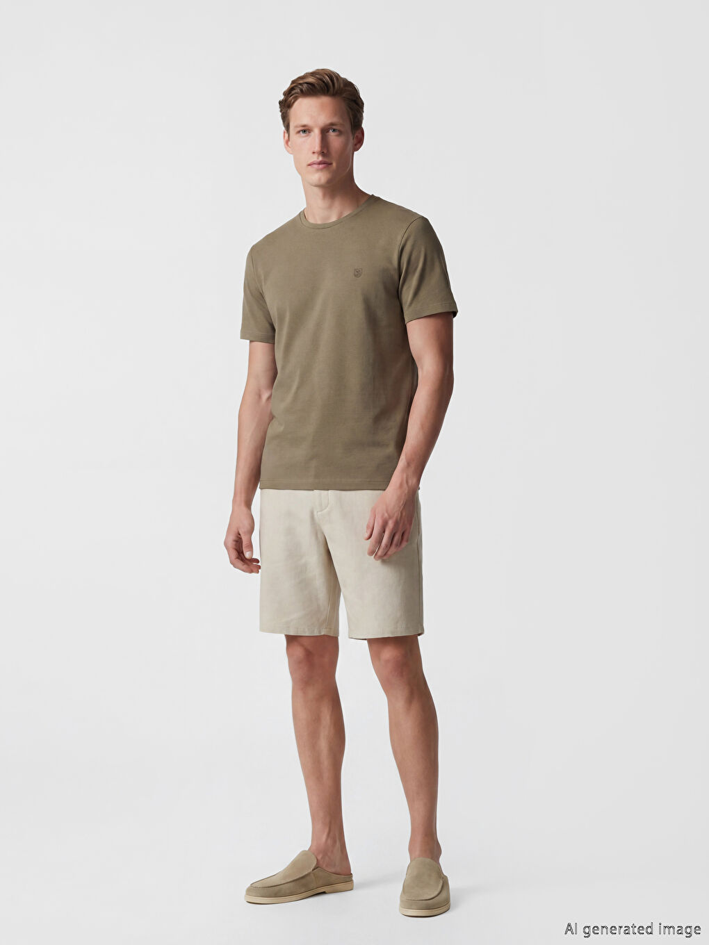 Bej Standart Kalıp Erkek Şort