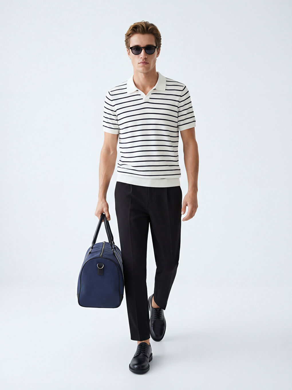 Siyah Standart Kalıp Erkek Pantolon-1