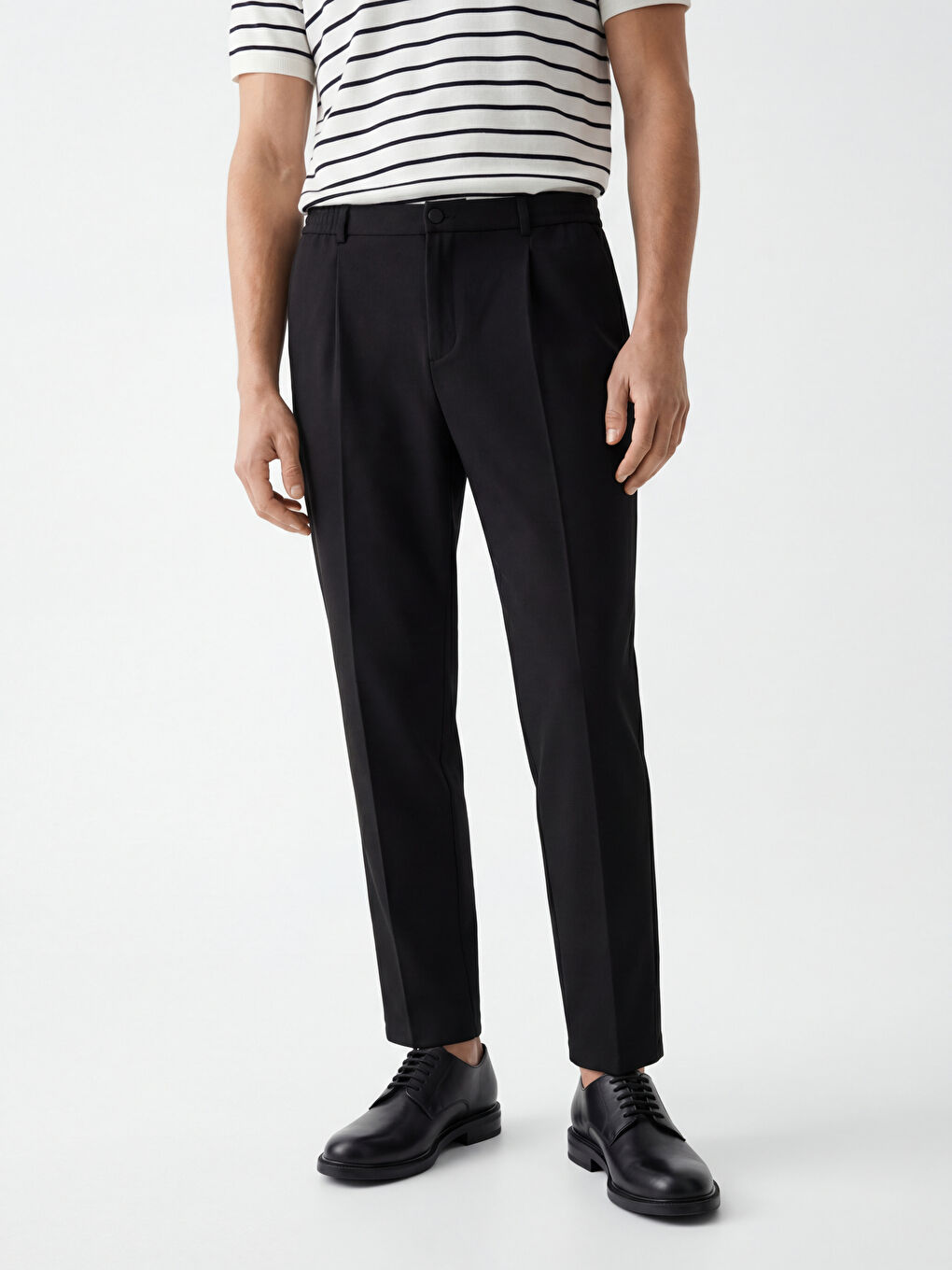 Siyah Standart Kalıp Erkek Pantolon-3