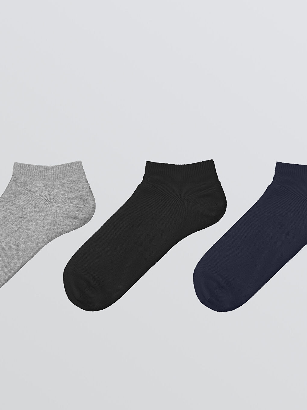 Men's Ankle Socks, Set of Three-1