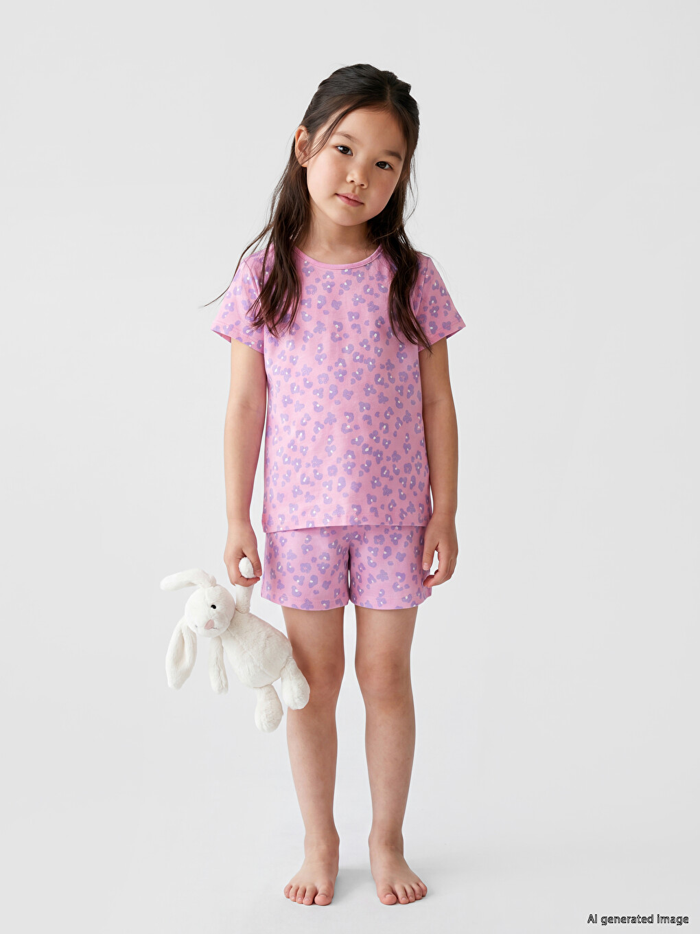 Crew Neck Girls' Shortie Pyjamas Set