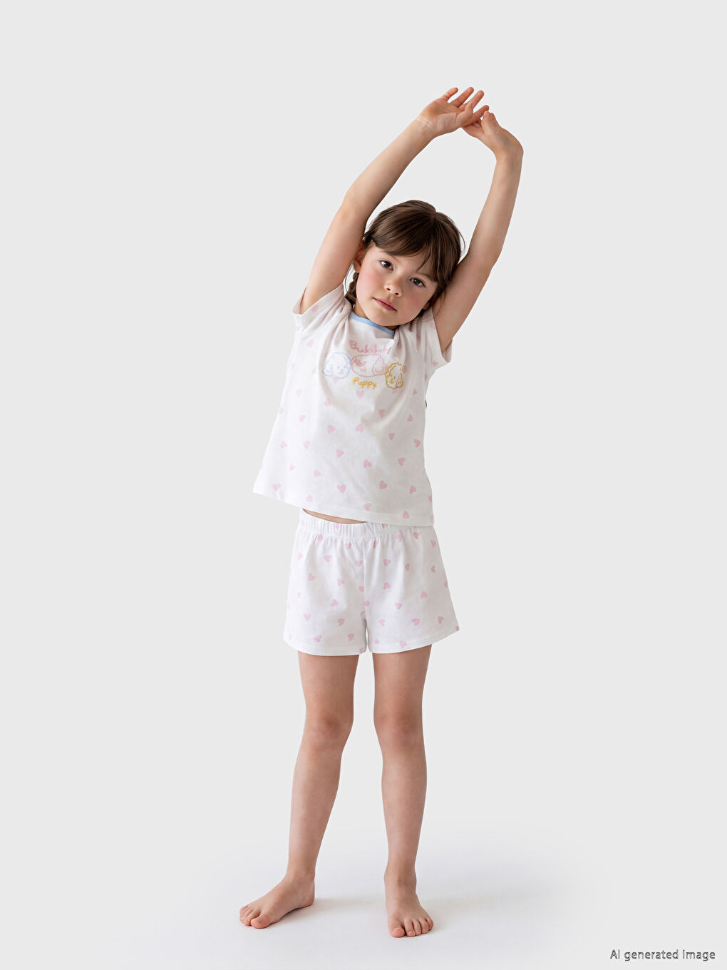 Printed Girls' Shortie Pyjamas Set