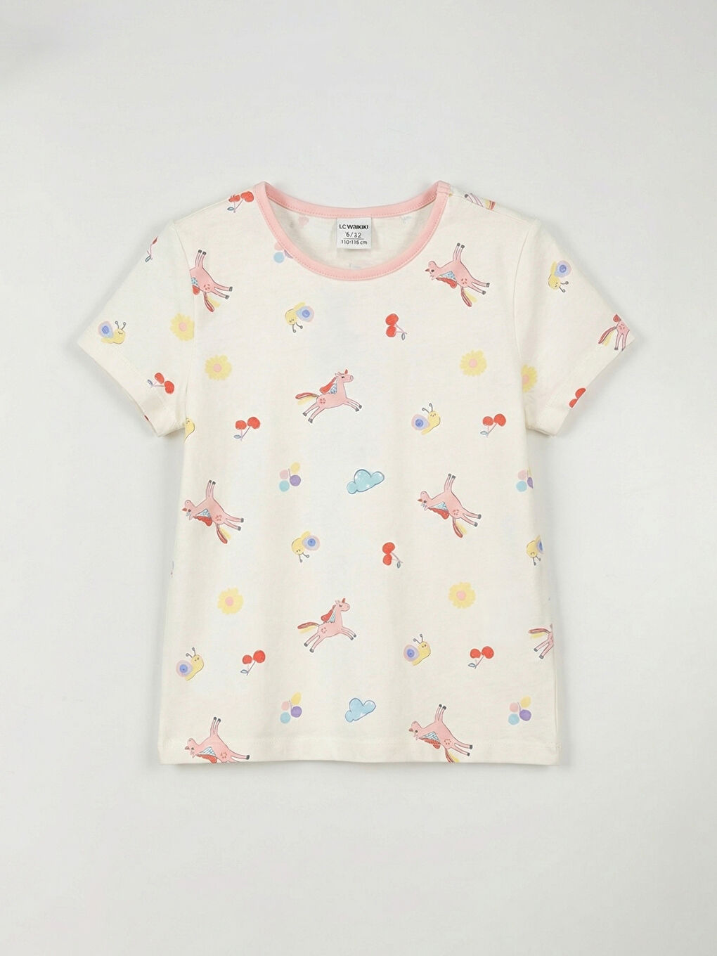 Ekru Kız Bebek Kaprili Pijama Takımı-1