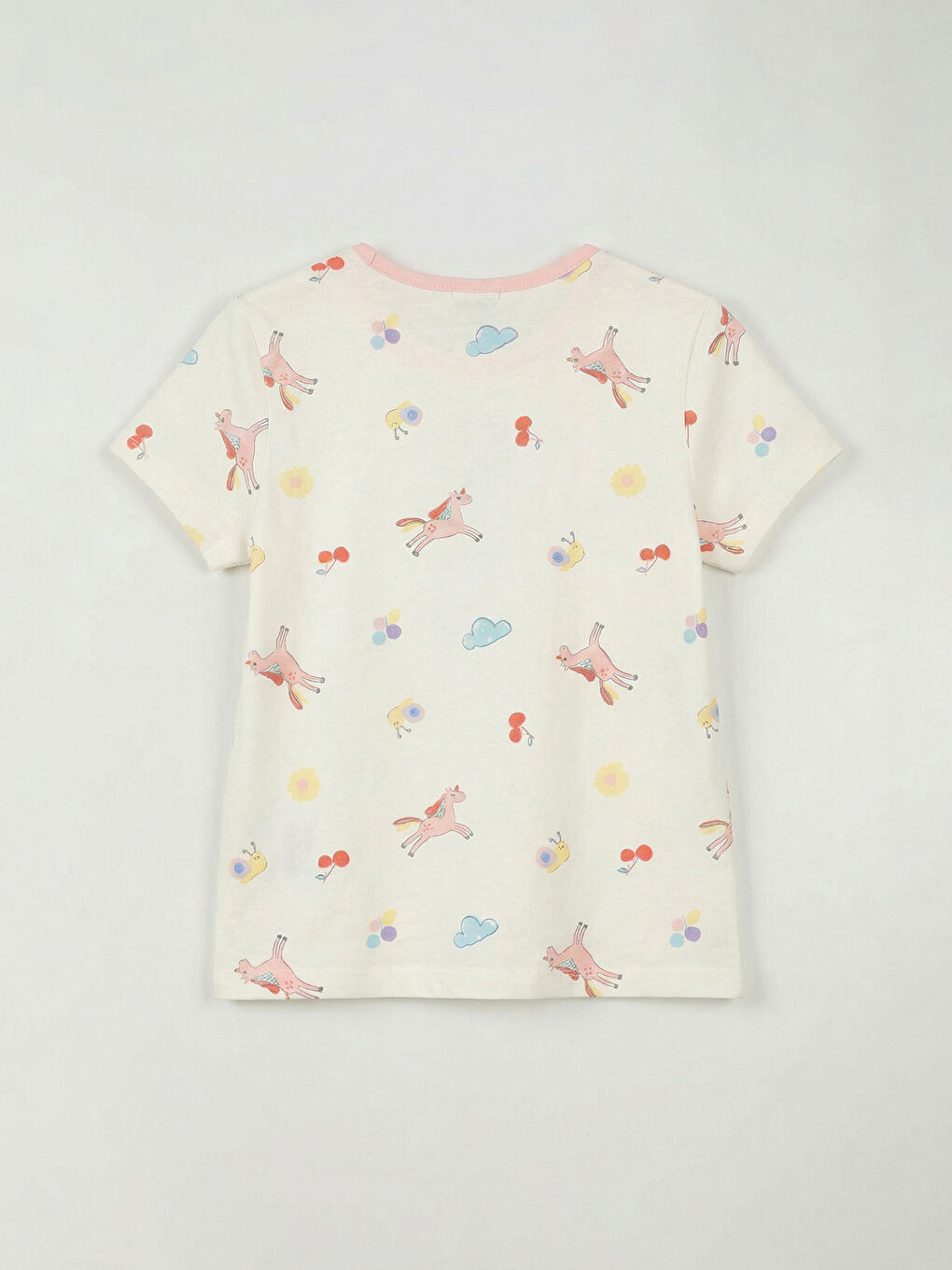 Ekru Kız Bebek Kaprili Pijama Takımı-2