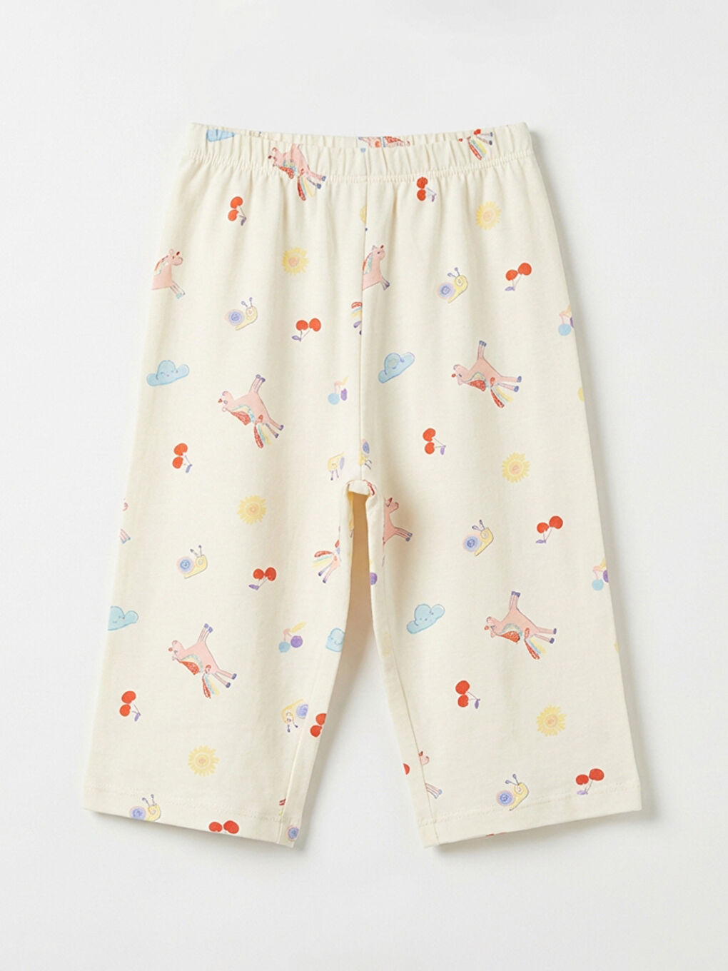 Ekru Kız Bebek Kaprili Pijama Takımı-3