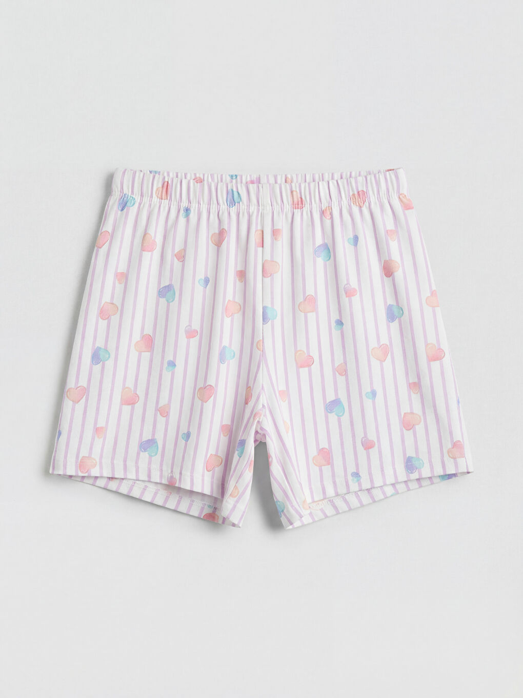 Pembe Bisiklet Yaka Kız Çocuk Şortlu Pijama Takımı-3