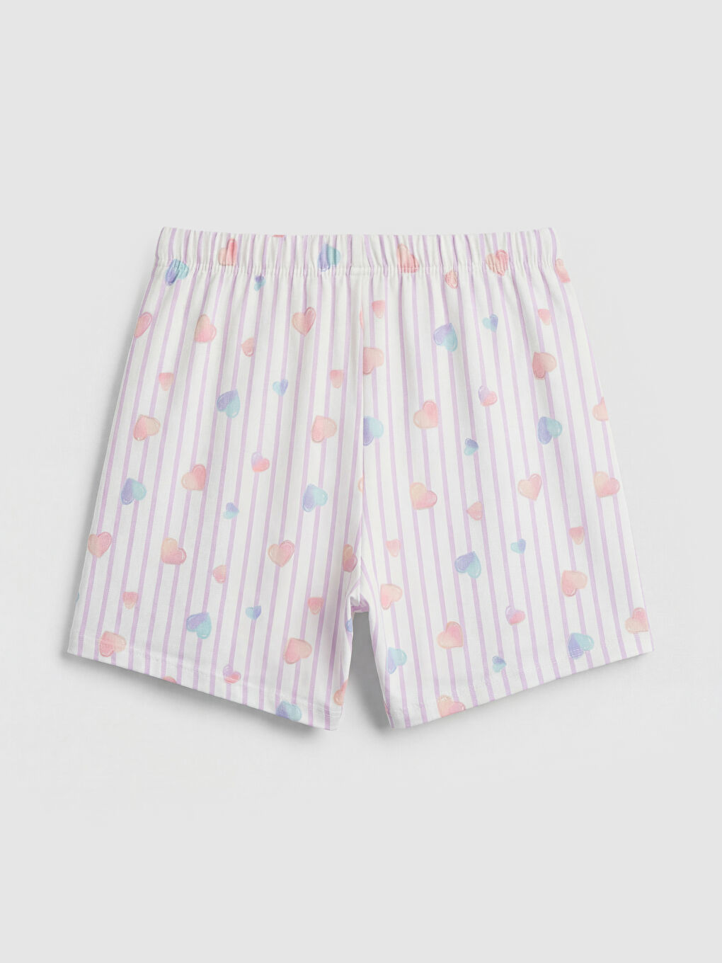 Pembe Bisiklet Yaka Kız Çocuk Şortlu Pijama Takımı-4