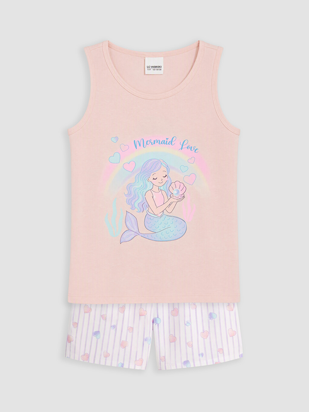 Crew Neck Girls' Shortie Pyjama Set-1