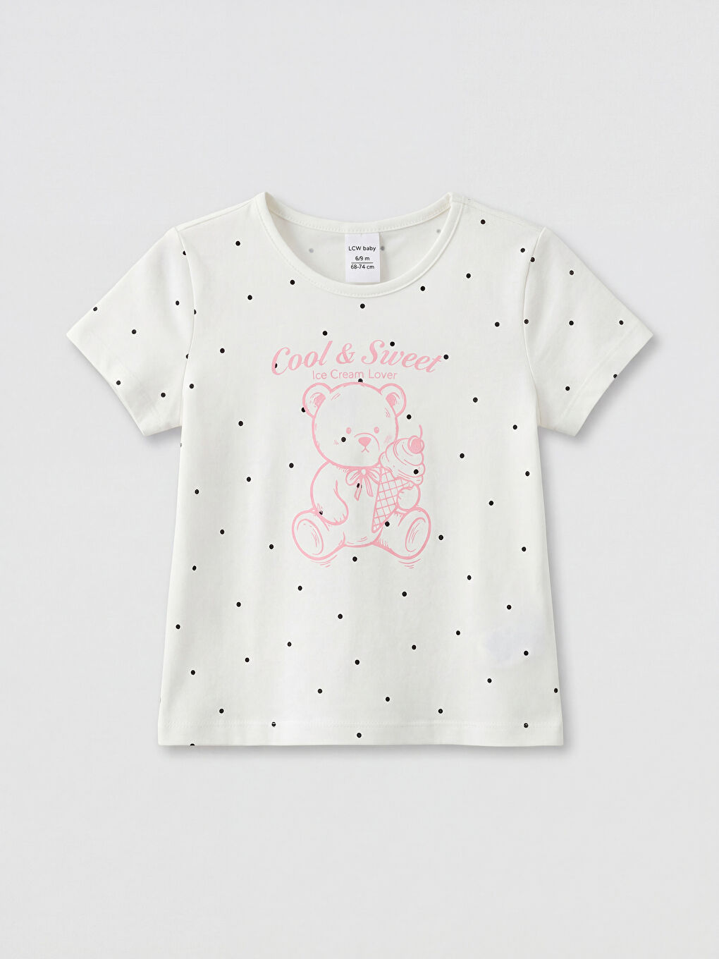 SVETLO BEŽ Kratka pidžama komplet Devojka-1