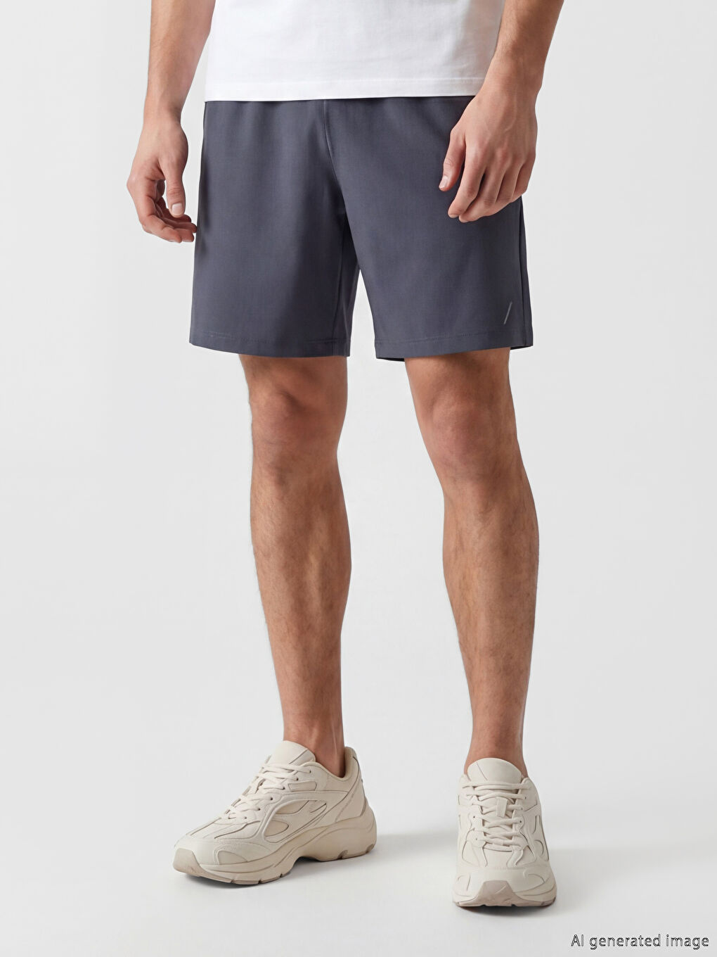 شورت رياضي رجالي بقصة عادية من قماش البوبلين-1