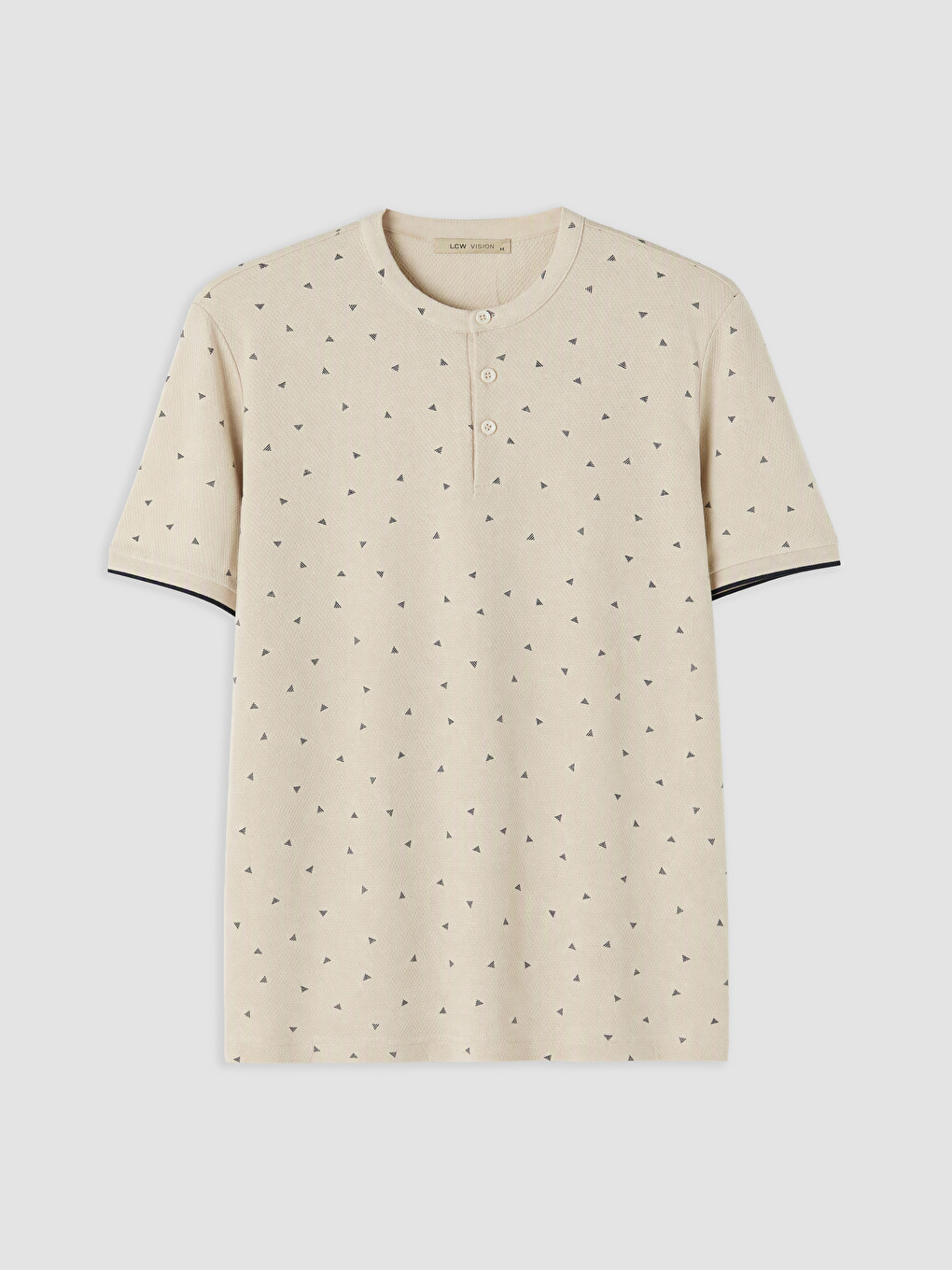 T-shirt À Motifs Pour Homme À Col Officier-4