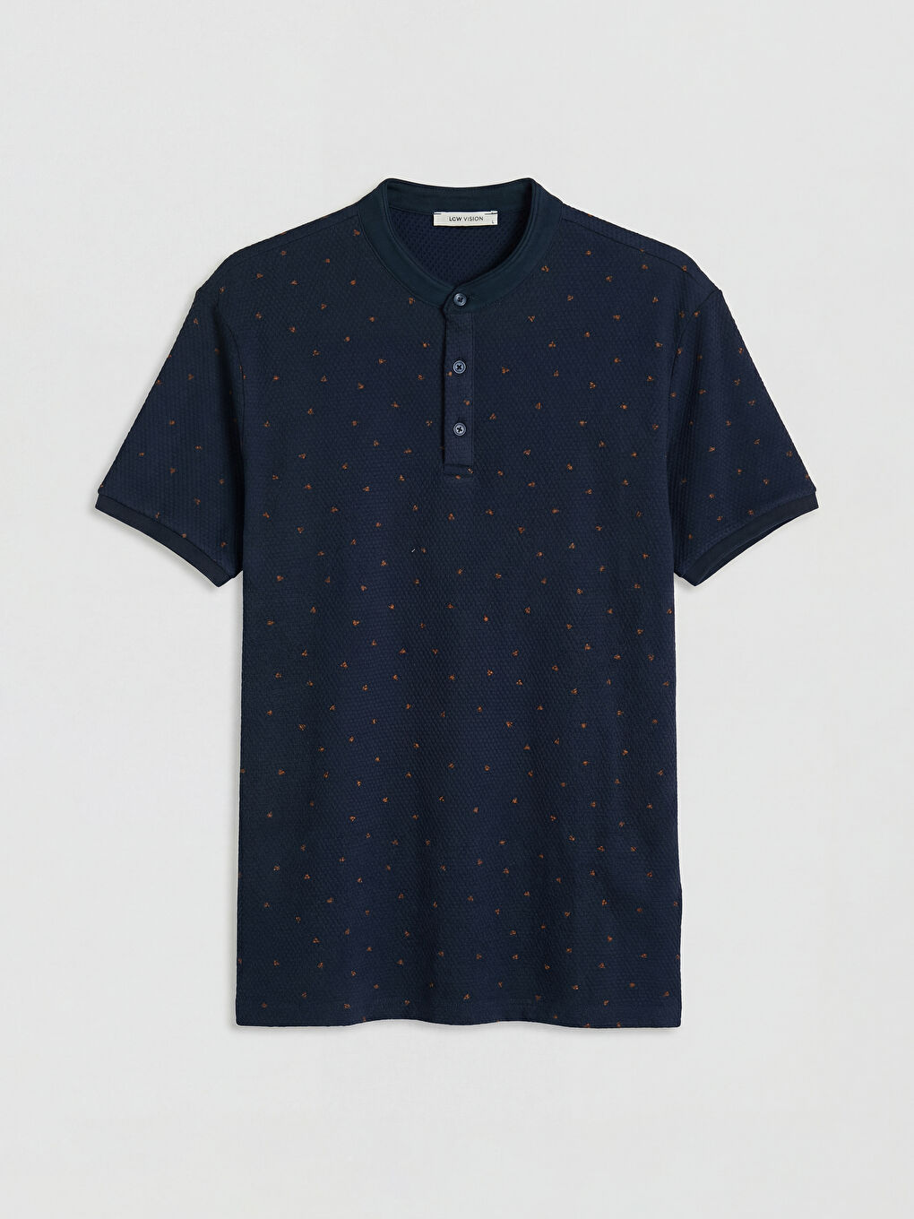 Grandad Collar Patterned Men's T-Shirt