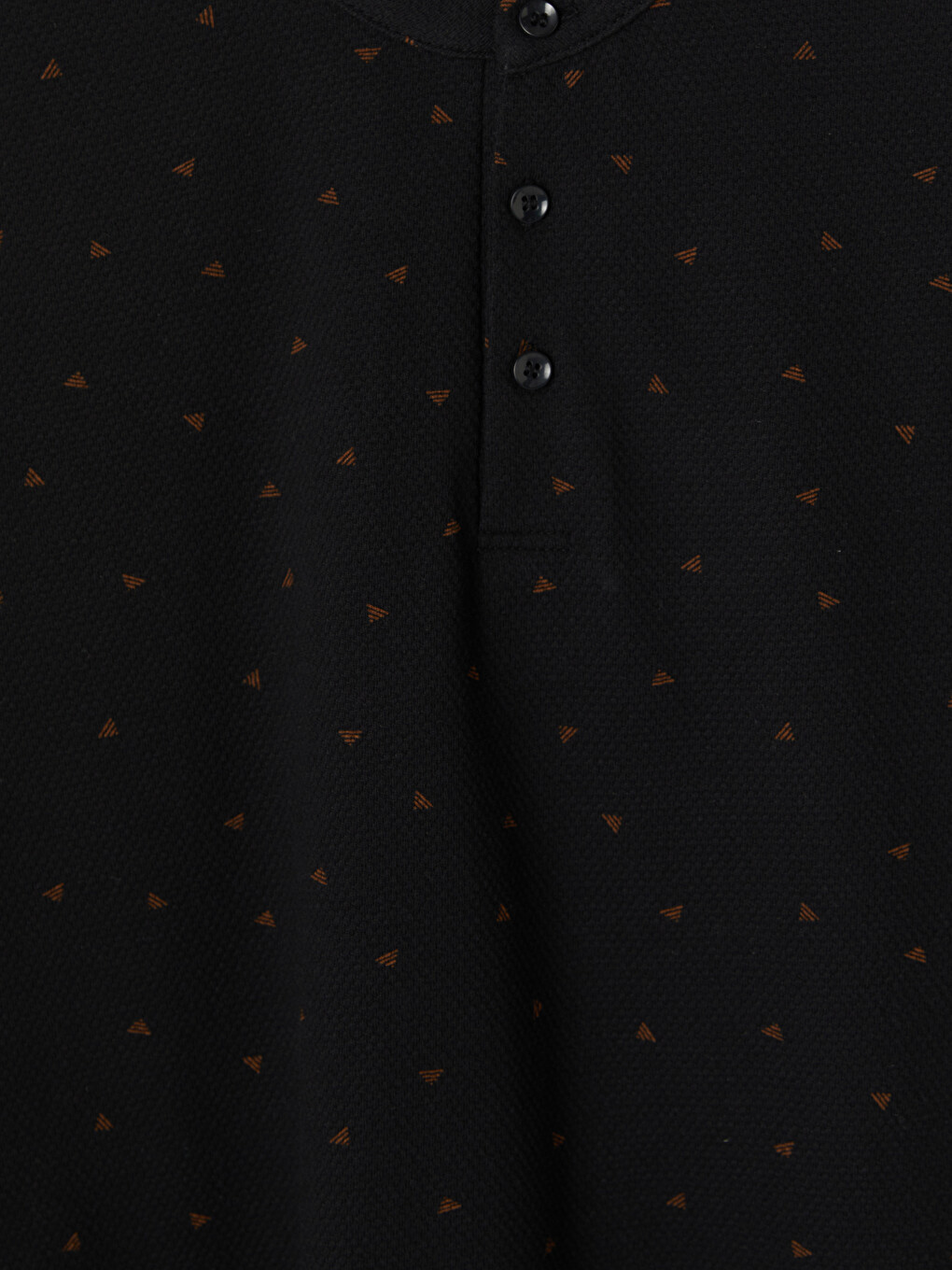 Grandad Collar Patterned Men's T-shirt-6