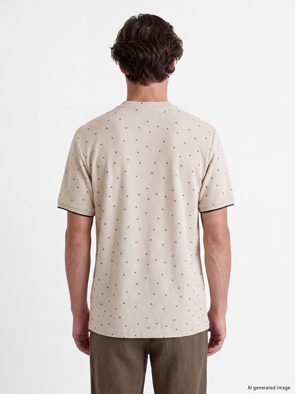 T-shirt À Motifs Pour Homme À Col Officier-3