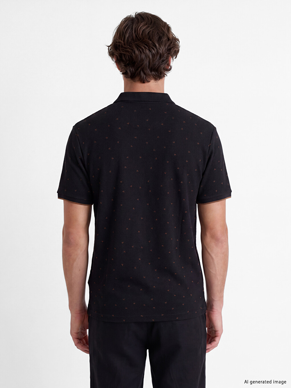Grandad Collar Patterned Men's T-shirt-3