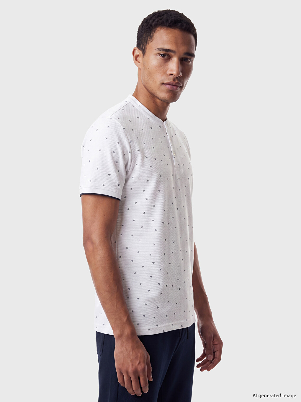 T-shirt À Motifs Pour Homme À Col Officier