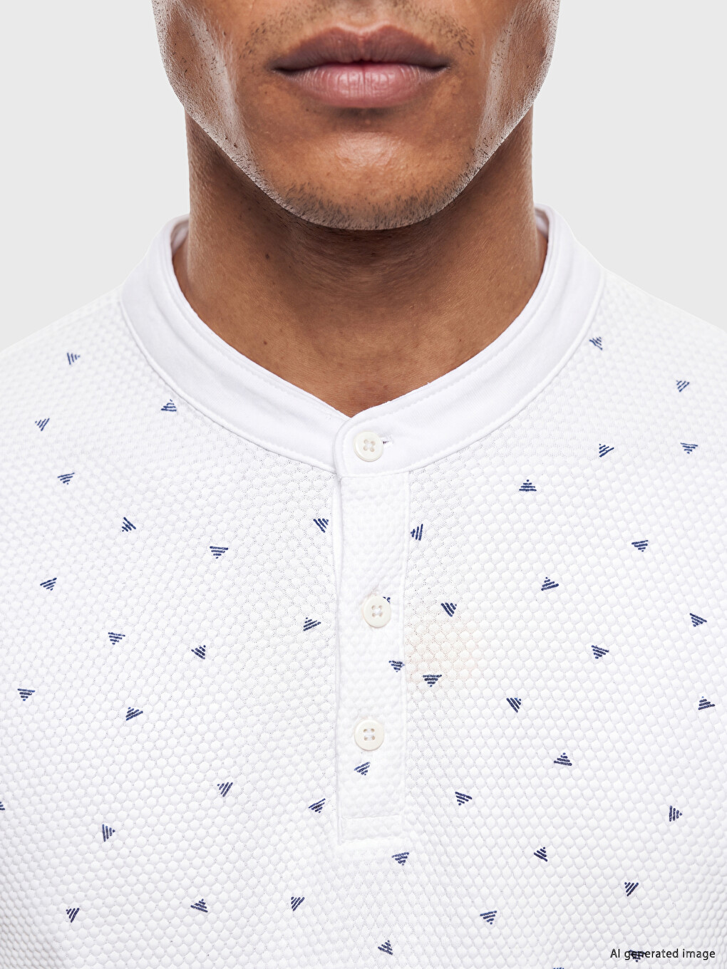 T-shirt À Motifs Pour Homme À Col Officier-2