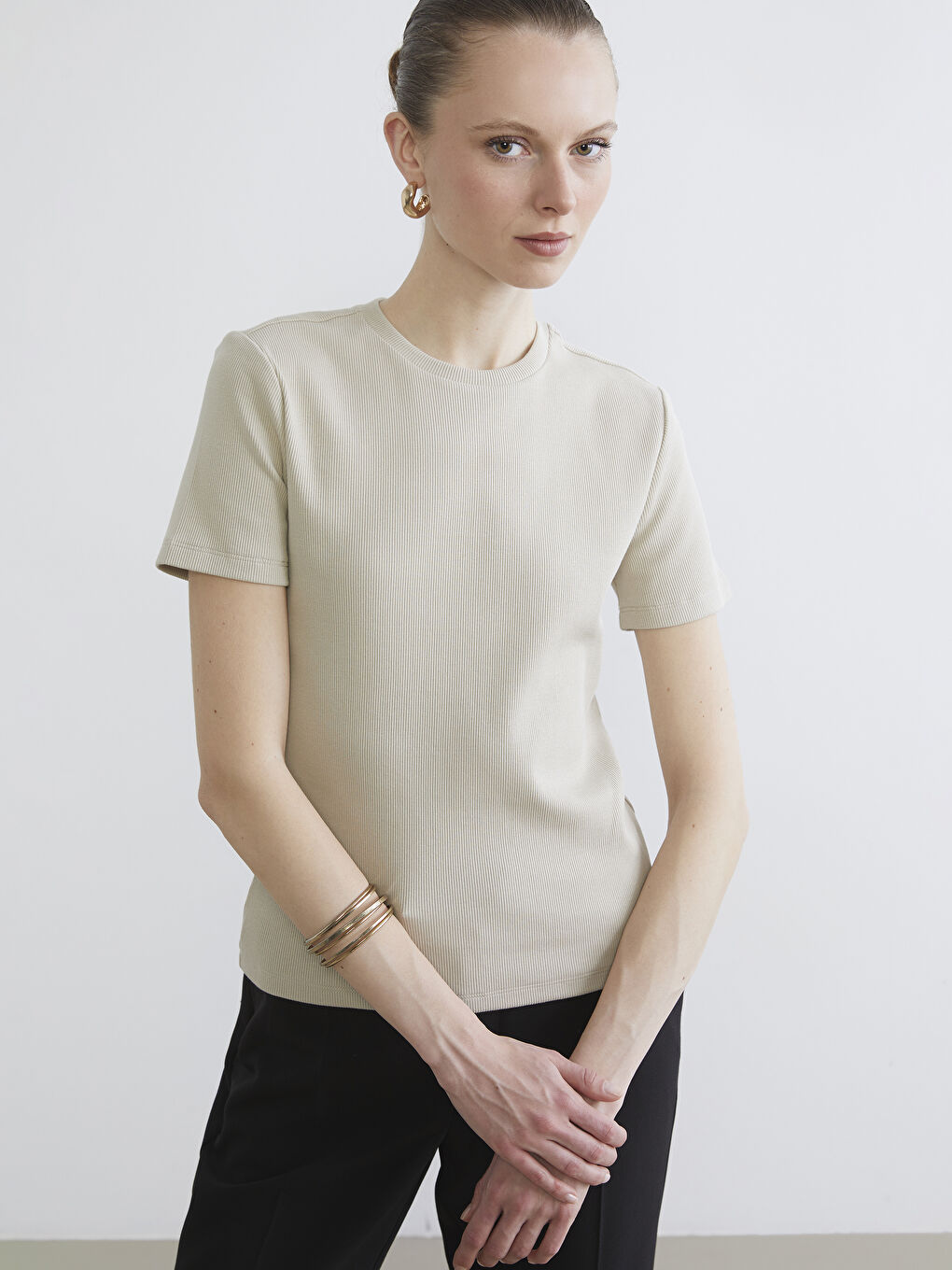 Женщины Серый Футболка