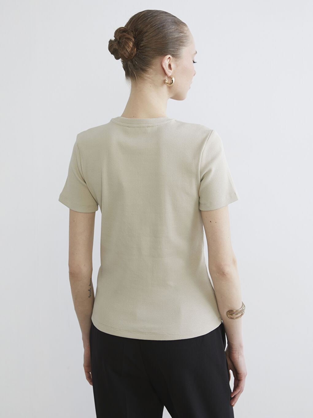 Женщины Серый Футболка-3