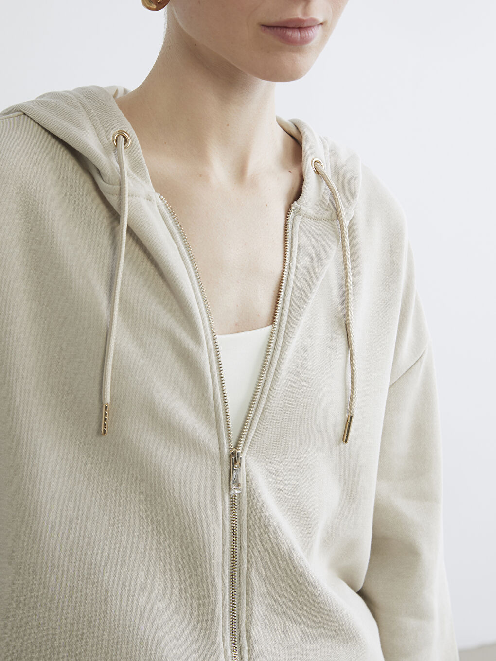 Әйелдер сұр Сыдырмасы бар свитшот-2