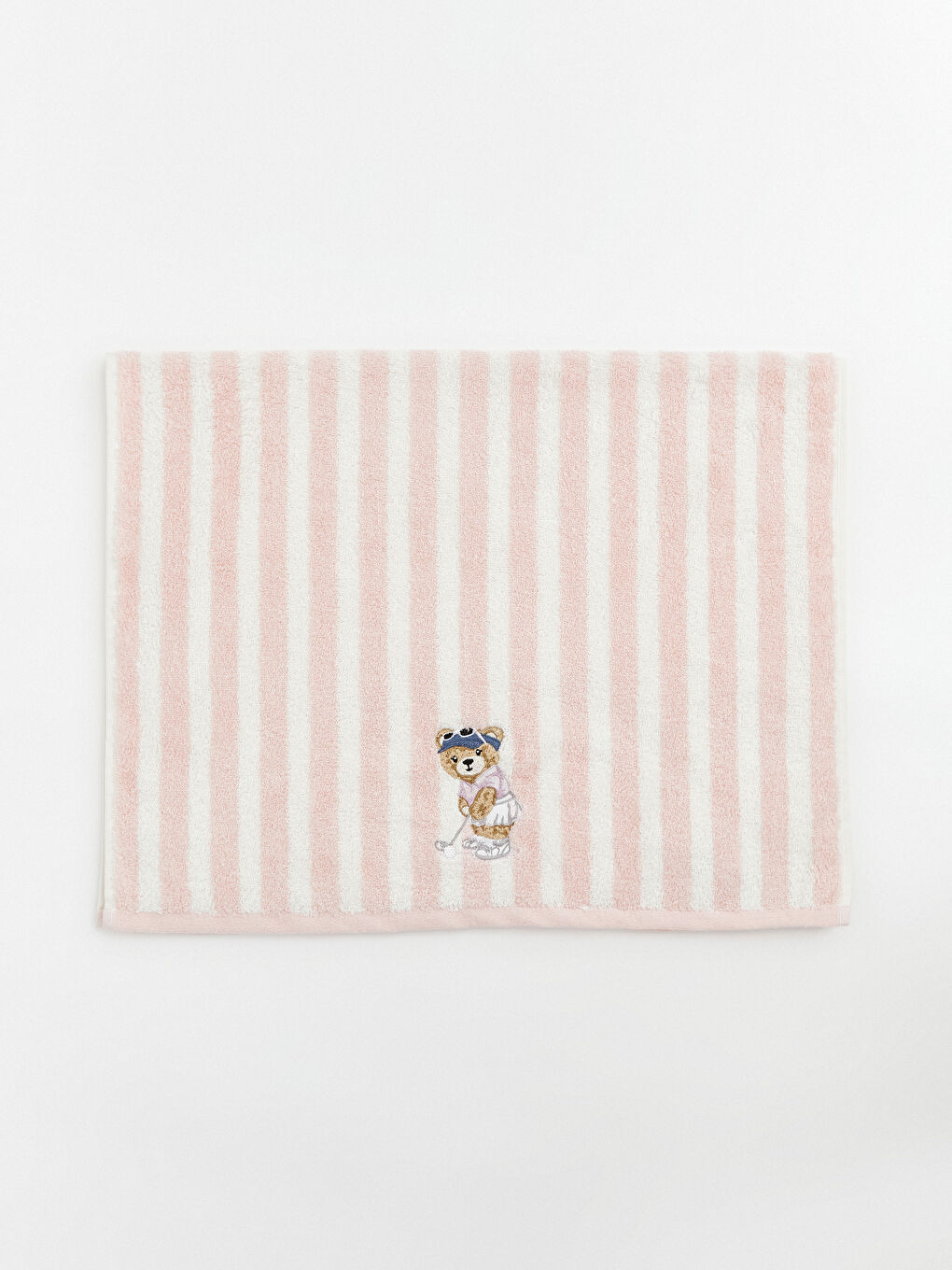 Pembe Ayı Nakışlı Yüz Havlusu 50x80 cm-2