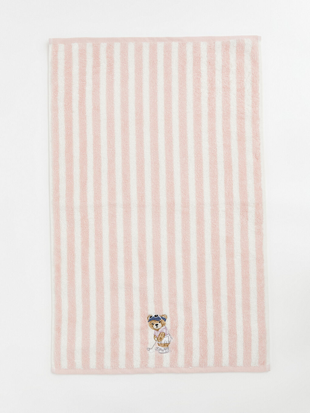 Pembe Ayı Nakışlı Yüz Havlusu 50x80 cm-1