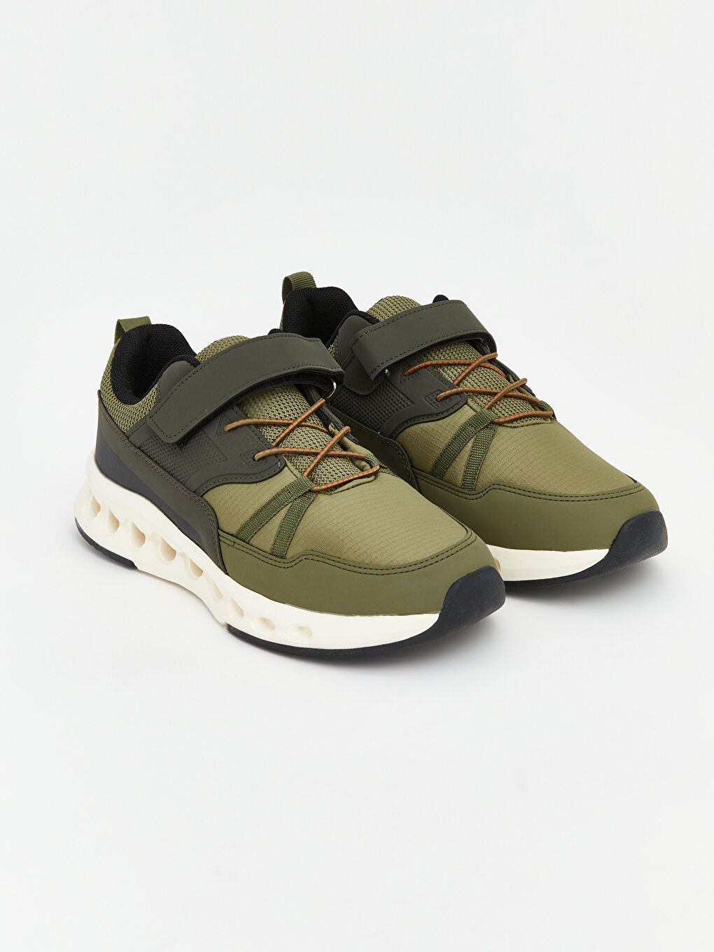 Haki Bağcık ve Cırt Cırtlı Erkek Çocuk Spor Ayakkabı-1