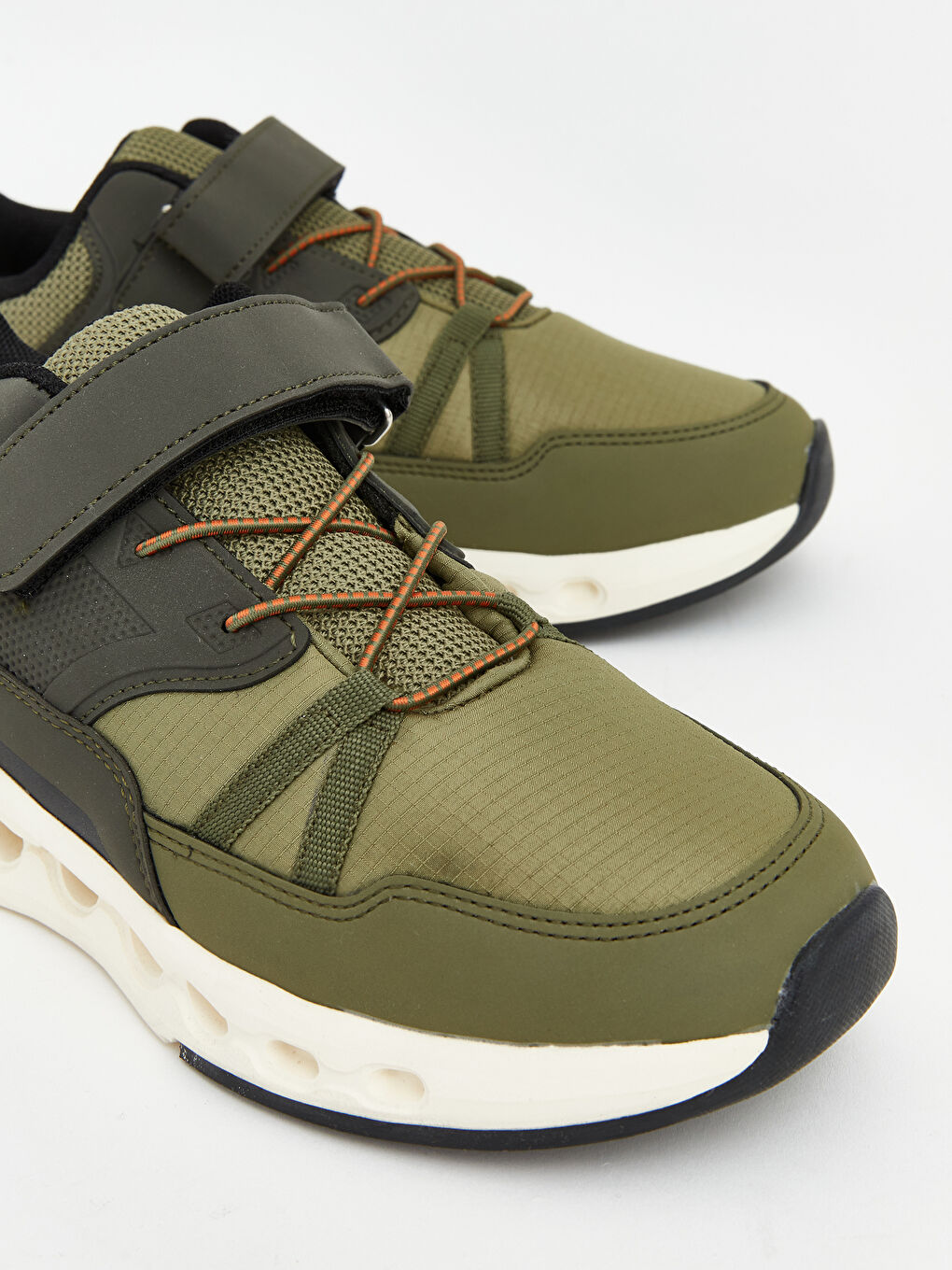 Haki Bağcık ve Cırt Cırtlı Erkek Çocuk Spor Ayakkabı-3