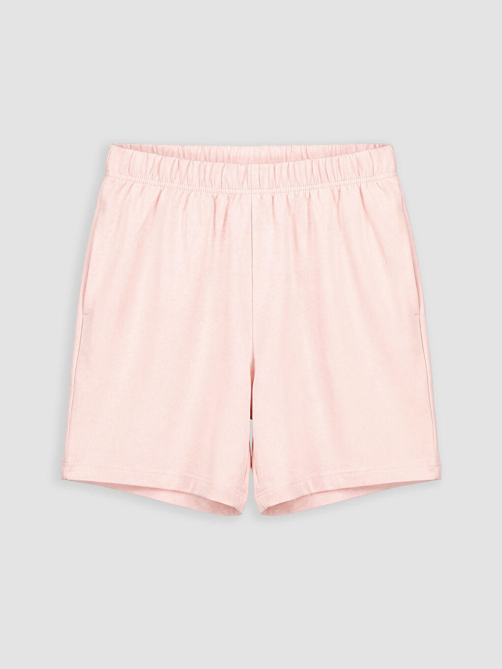 Ekru Bisiklet Yaka Kız Çocuk Şortlu Pijama Takımı-2