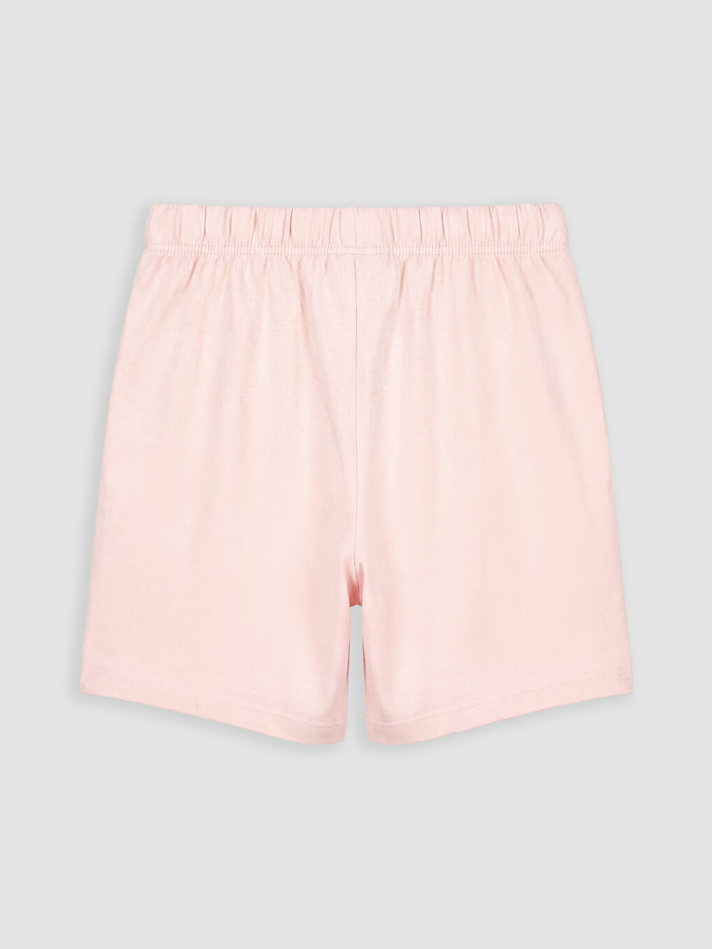 Ekru Bisiklet Yaka Kız Çocuk Şortlu Pijama Takımı-4