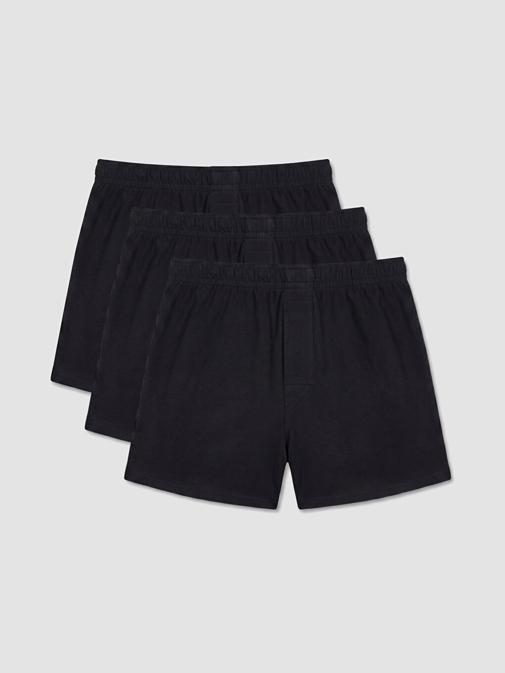 Siyah Regular Fit Pamuklu Erkek Boxer 3'lü