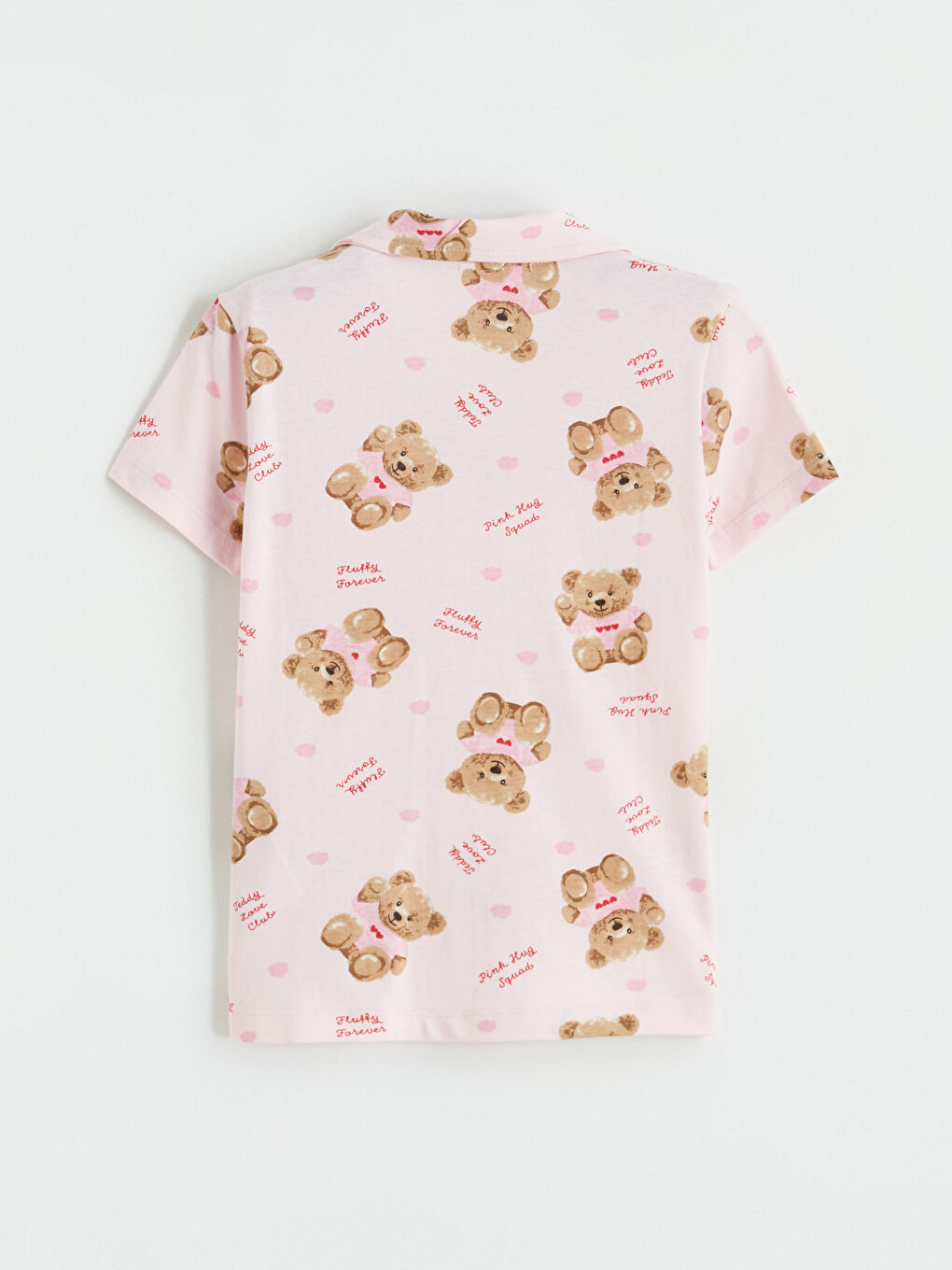 Pembe Ayıcık Baskılı Kız Çocuk Şortlu Pijama Takımı-3