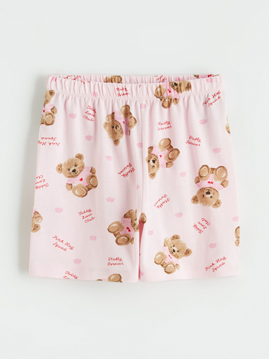 Pembe Ayıcık Baskılı Kız Çocuk Şortlu Pijama Takımı-4