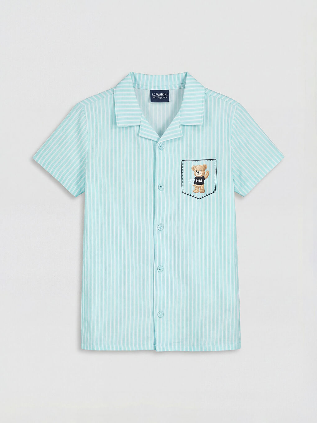 Mavi Ayı Teddy Baskılı Erkek Çocuk Şortlu Pijama Takımı-1