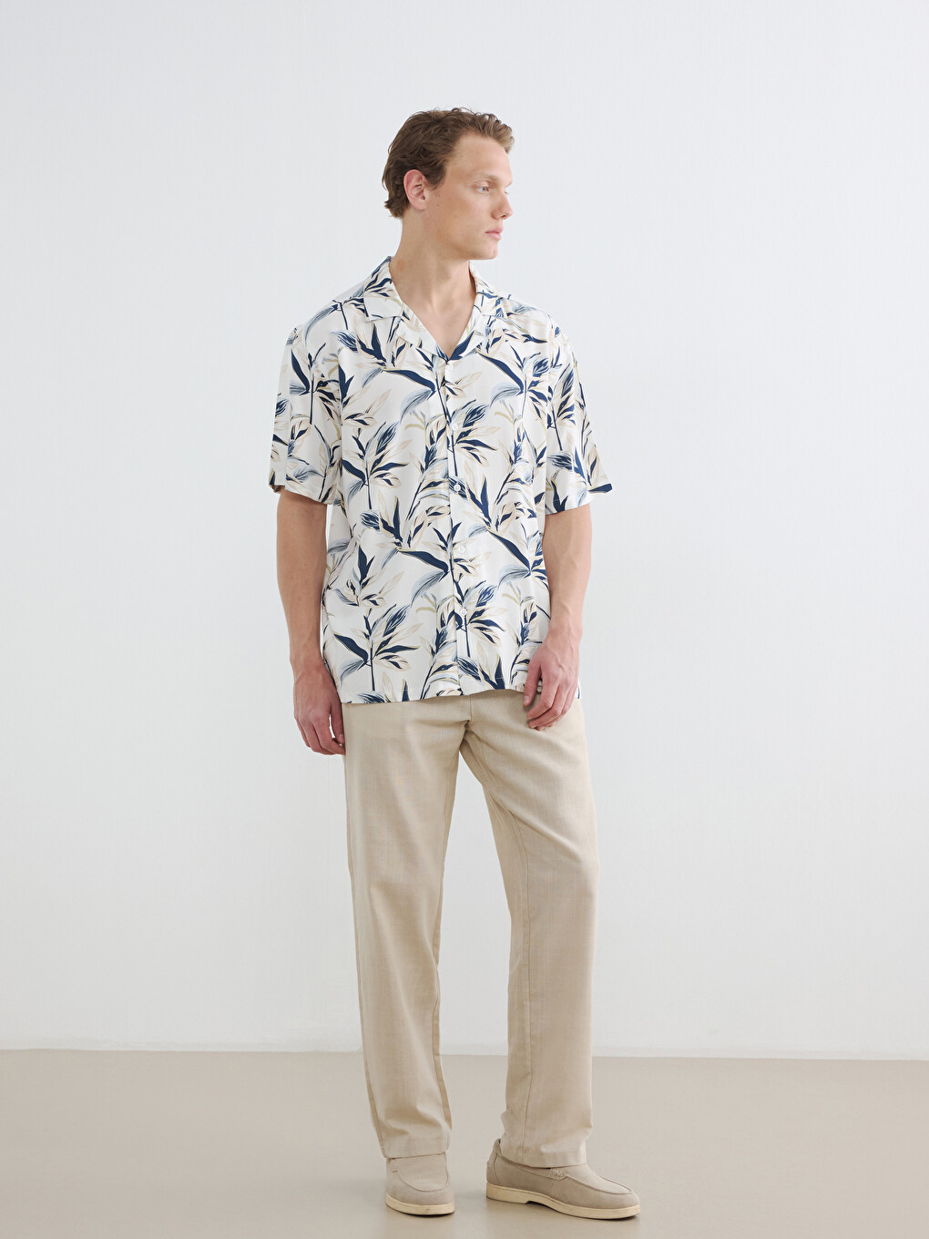 Regular Fit Patterned Viscose Men's Shirt-1