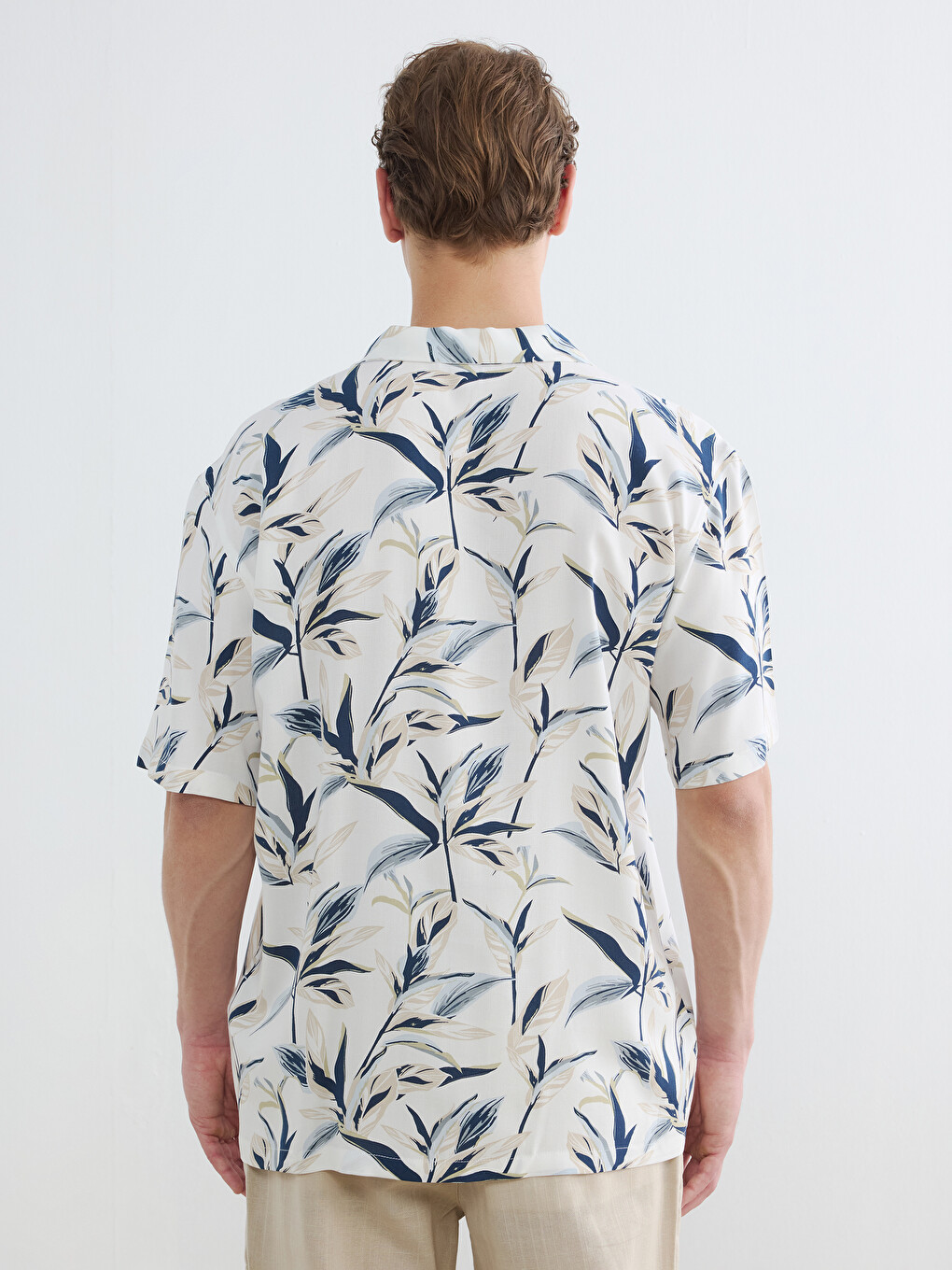 Regular Fit Patterned Viscose Men's Shirt-3