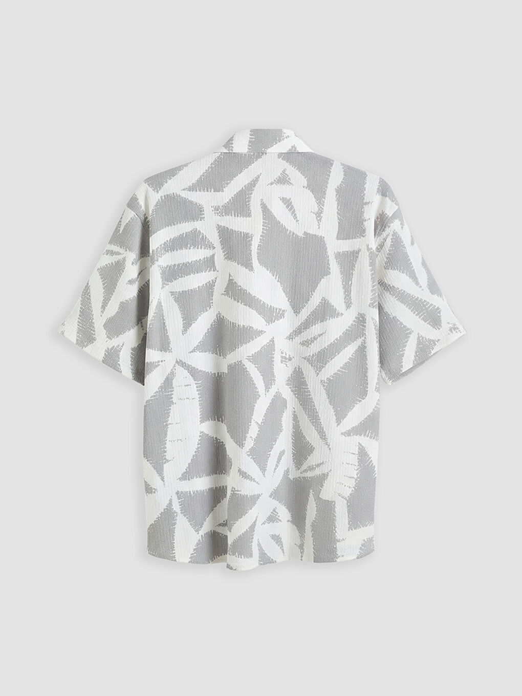 Gri Regular Fit Desenli Erkek Gömlek-1