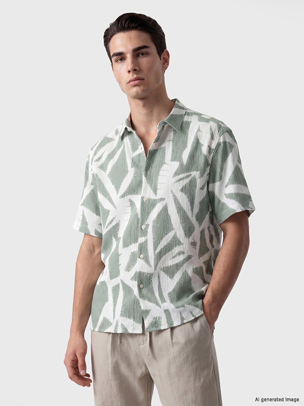 Regular Fit Patterned Men's Shirt
