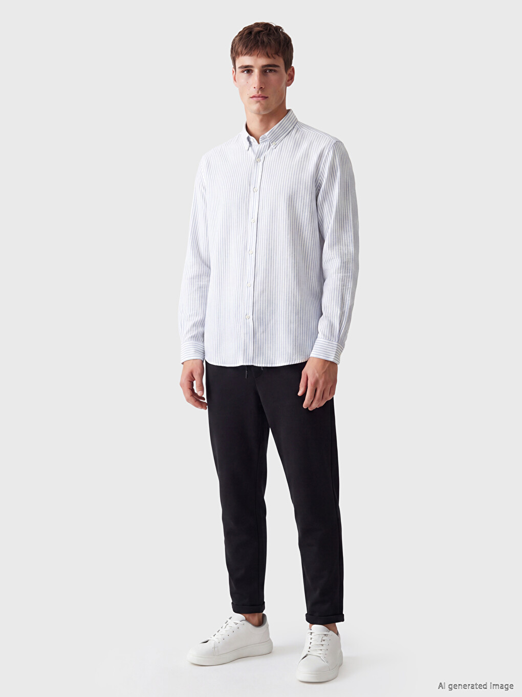 Regular Fit Striped Long Sleeve Men's Shirt-1
