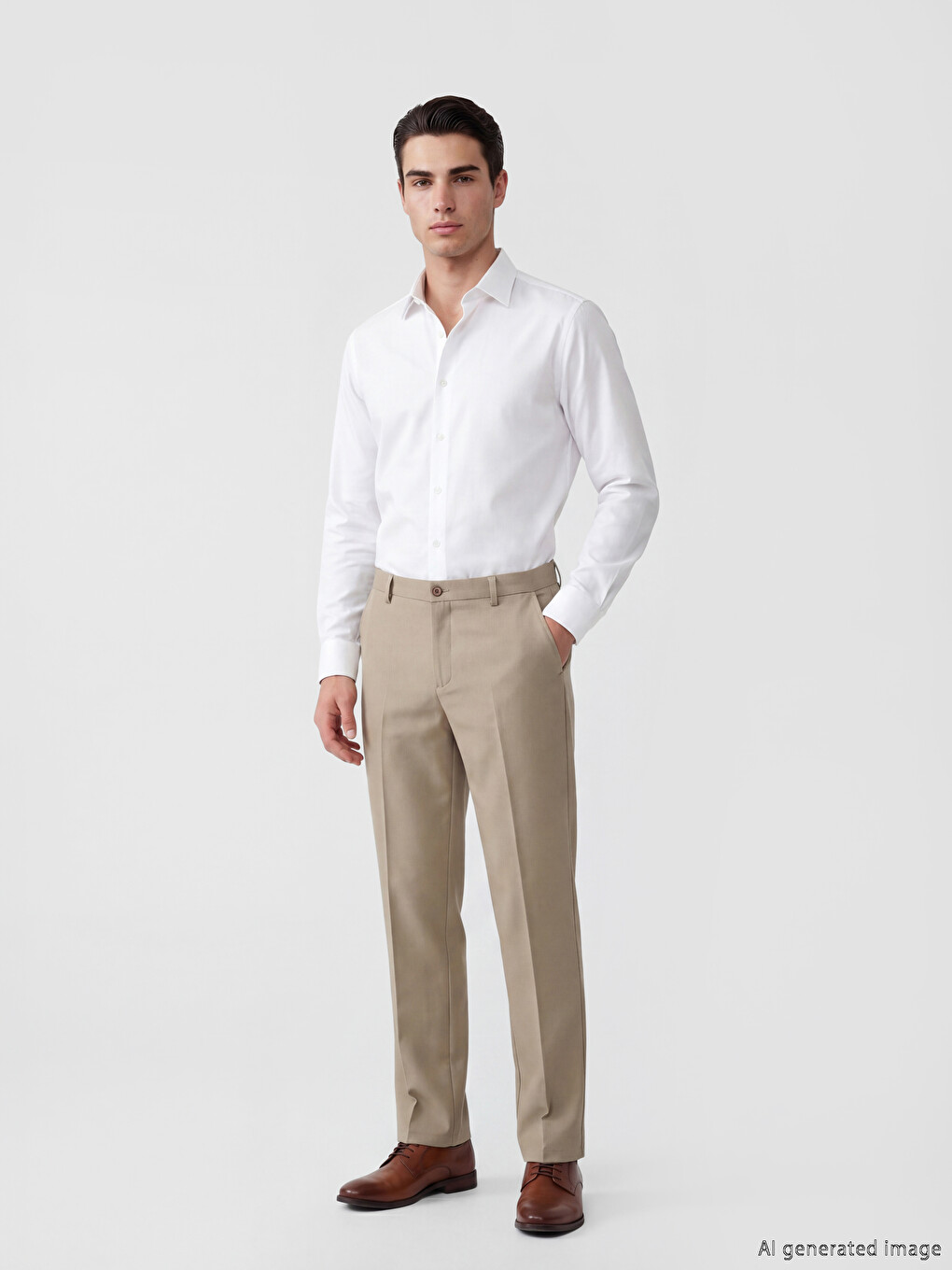 Standard Fit Men's Textured Pleated Trousers