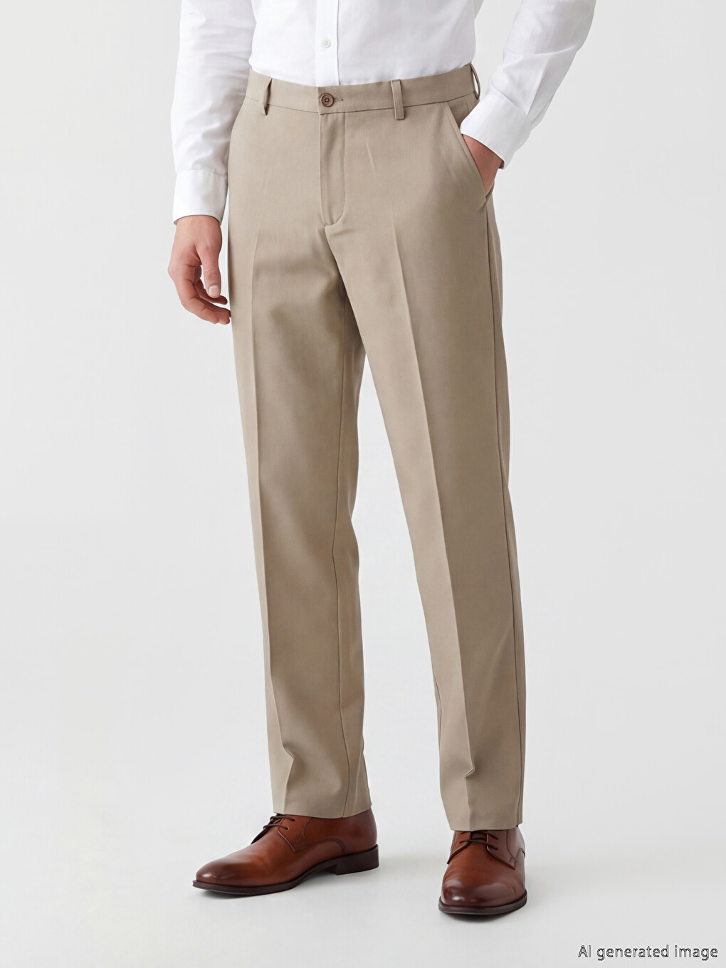 Standard Fit Men's Textured Pleated Trousers-1