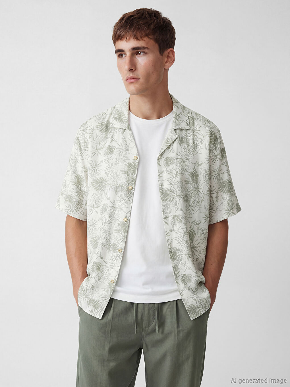 Regular Fit Patterned Viscose Men's Shirt