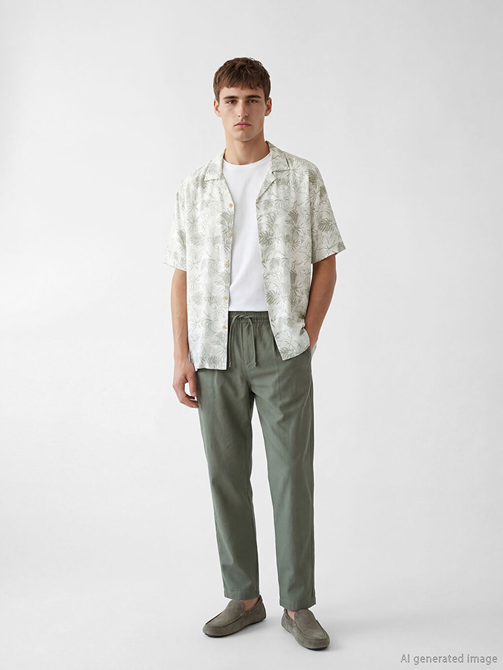 Regular Fit Patterned Viscose Men's Shirt-1