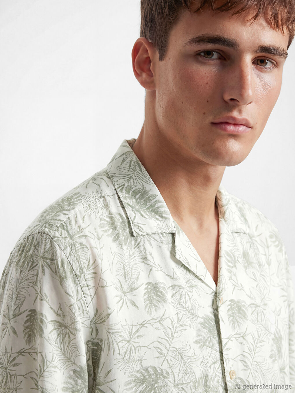 Regular Fit Patterned Viscose Men's Shirt-2