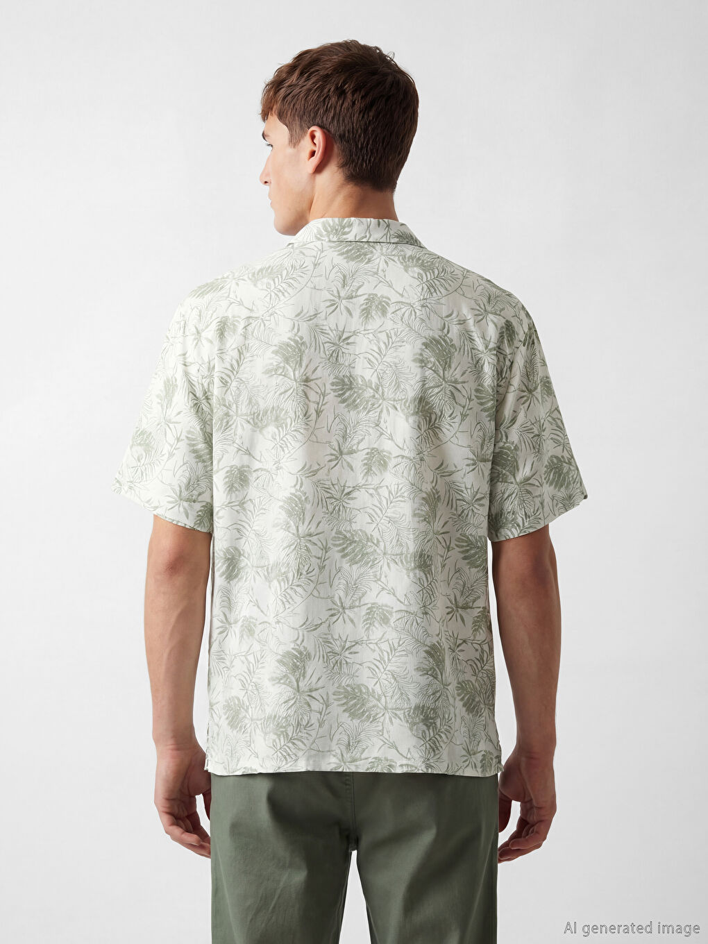 Regular Fit Patterned Viscose Men's Shirt-3