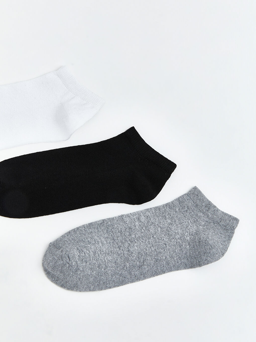 Beyaz Kadın Patik Çorap 3'lü-1