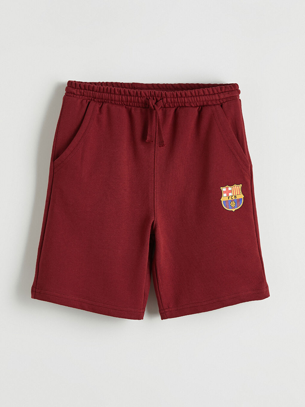 Bordo FC Barcelona Baskılı Erkek Çocuk Şort